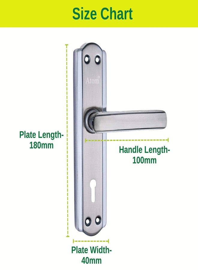 Atom Heavy Duty Mortice Door Handle Set with Lock Body | Chrome Plated Finish | 6 Lever Double Stage Lockset for Door, Bathroom, Bedroom, Living Room with 3 Keys - Image 4